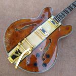 Hollow body jazz 335 electric guitar, Maple top gold hardware electric guitar