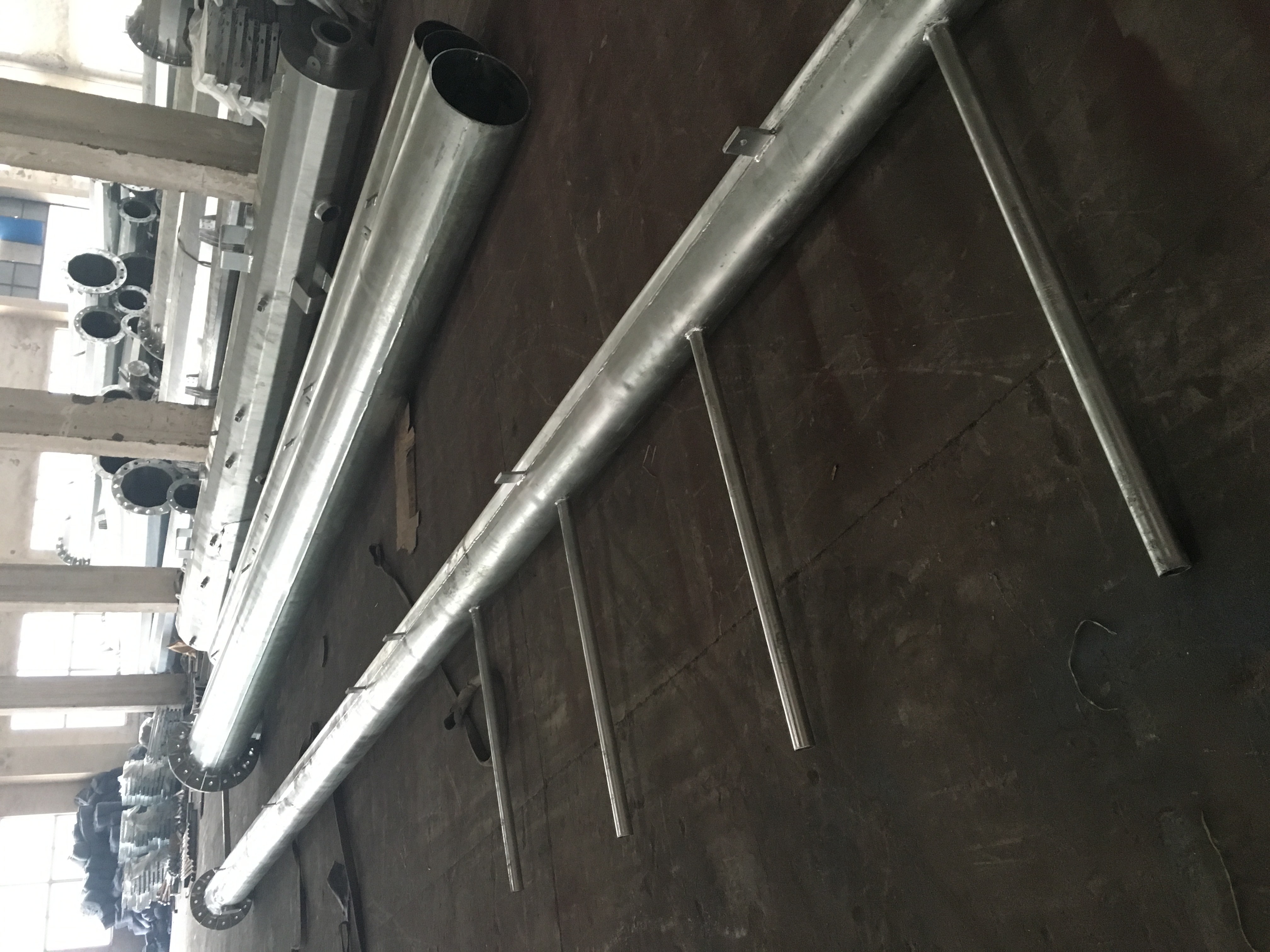 Flange Connection Type Steel Electrical Power Pole Q235 Transmission Line Project