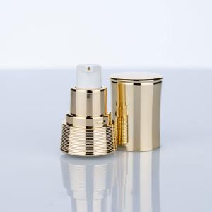 Quality 18/400 White and Gold Electroplated Aluminum Foundation Pump Head Cream Pump Green Bottle for Personal Care and Cosmetics wholesale