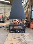 Style Carbon Steel Table Remote Control Glass Art Fireplace Freestanding