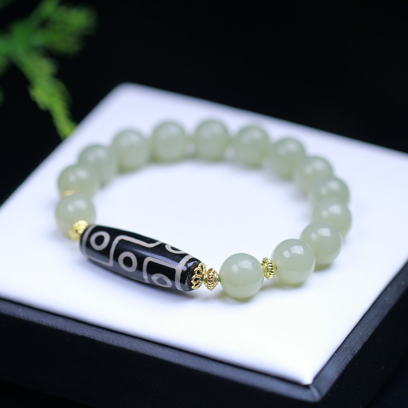 gZiBeads Elaeocarpus ganitrus Best Gifts Beautiful Colorful Natural Green Jade Gemstone Stone Tiger Eye Beaded Bracelets Men Women Handmade Elastic
