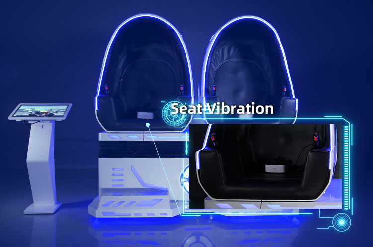 Amusement 9D Virtual Reality Egg Chair 3 DOF Two Player Simulator With Back Poke