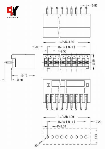 HQ15EDGVC-2.5mm/2.54mm Pitch Plug In Connector Blocks 2-24 Poles