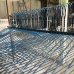 18inch Notched Shape Clothes Wire Hanger For Dry Cleaner-Blue