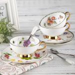 Lead Free 220cc Bone China Cup Plate Dishwasher Safe