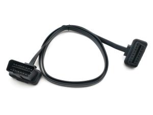 Quality OBD2 OBDII 16-Pin J1962 Right Angle Male to Female Extension Flat Cable wholesale
