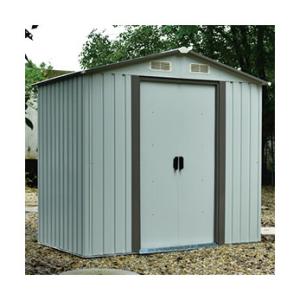 Quality Galvanized Steel Apex Roof Garden Sheds , 6x8ft 8x10 Metal Storage Shed wholesale
