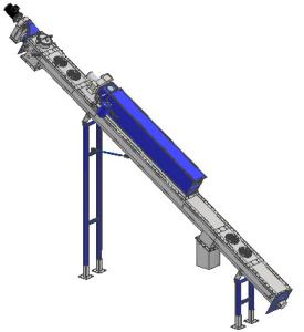 Quality 2.2kw 7700mm Length Inclined Screw Conveyor wholesale