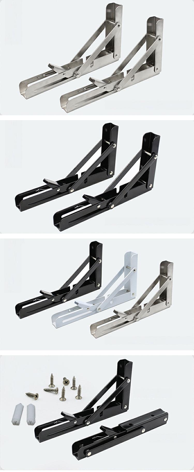 Triangle Adjustable Table Bench Support Folding Brackets for 90 Degree Wall Mounting