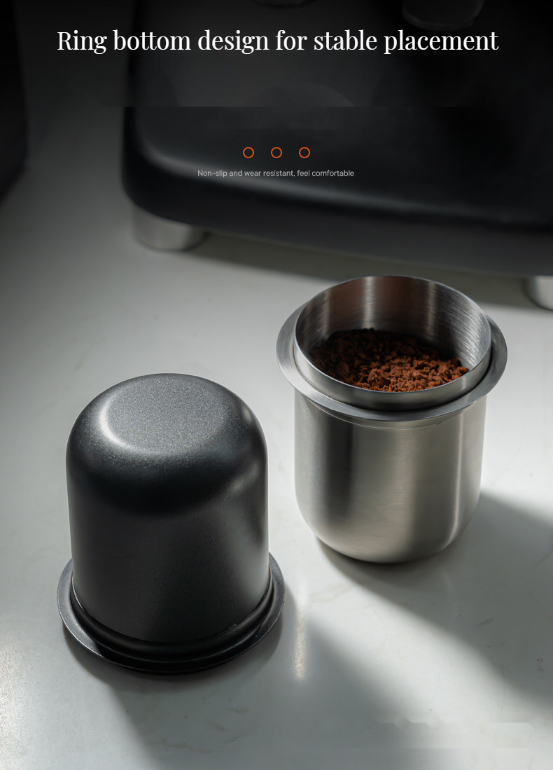 Crema Dosing Cup Hands Free Stainless Steel Universal Inverted Coffee Powder Cup for Coffee Machine