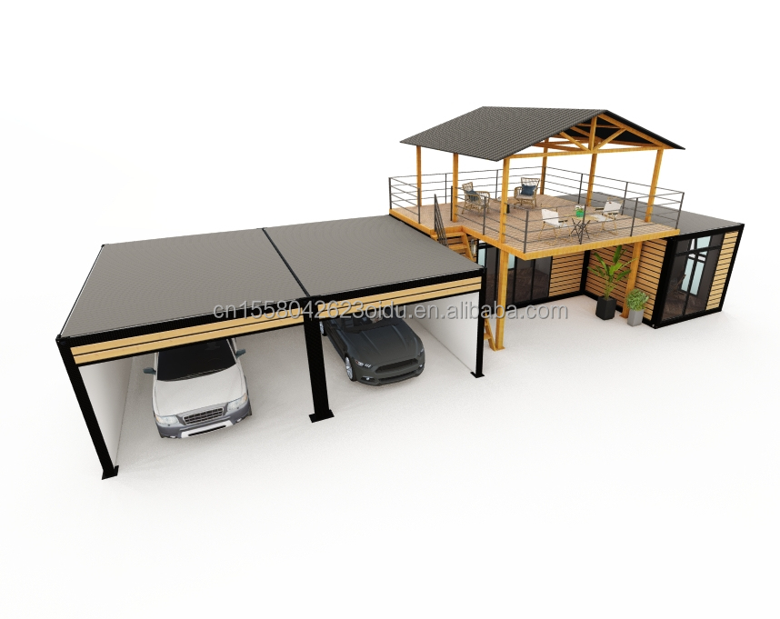 Intelligent Modular Prefabricated Tiny House Customized Color Flat Pack Wooden Houses with Galvanized Steel Square Tubes