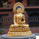 Bronze Buddha Statues Golden Southeast Asia Pray Buddha Sculpture Metal