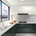 Teak Grey MDF Modern Kitchen Cabinet High Gloss Wall Cupboard