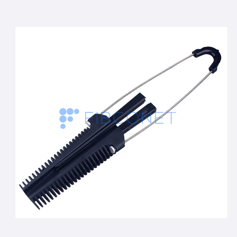 FTTH Nylon and Metal Flat Wire Fiber Optic Cable Clamp with Flexible Nylon Material