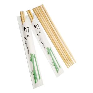 Quality Hygienic Custom Paper Bamboo Chopsticks Dishwasher Sleeve Branded 5.5mm wholesale