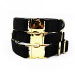 Luxury Dog Collars And Leashes Velvet Cotton Material Red / Black Color