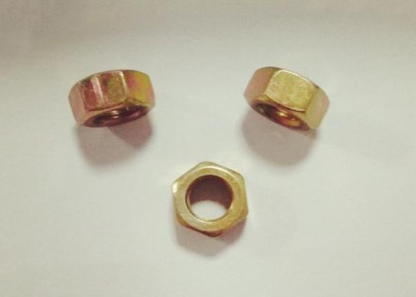 Yellow Zinc Plated Hex Head Nuts , Metric Prevailing Torque Lock Nut 1.25mm