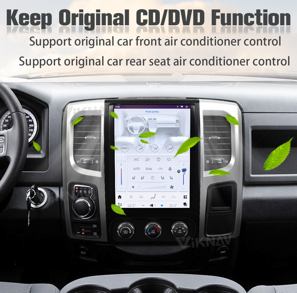 12.1 inch Android 11 Car Radio For 2013-2019 Dodge Ram Radio Touch Screen GPS Navigation Multimedia Player Carplay