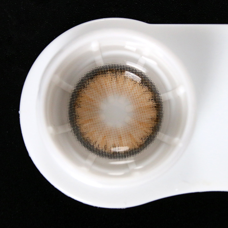 Custom Reusable Brown Colored Contacts Lenses Yearly For Blue Eyes