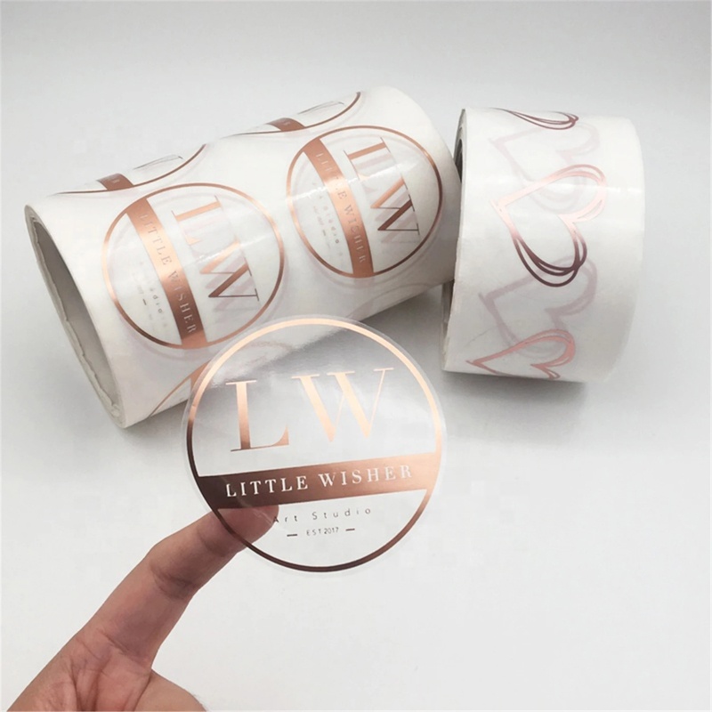 Hot Stamping Gold Foil Label Stickers Waterproof Custom Metal Stickers