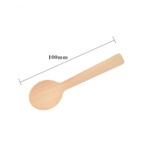 Quality 100mm Birchwood Disposable Wooden Dessert Spoons For Eating 100 Pcs wholesale