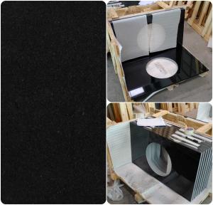 Quality Black Natural Granite Countertops , High Density Solid Black Granite Countertops wholesale