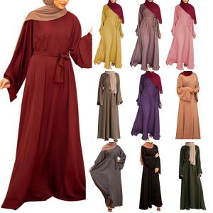 Quality Women Clothes Middle East Abaya Muslim Solid Color Plus Size Muslim Long Dress wholesale
