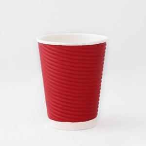 Quality Recycled 430ml Ripple Wall Coffee Cups 12oz Ripple Paper Cups Plastic Free Coated wholesale