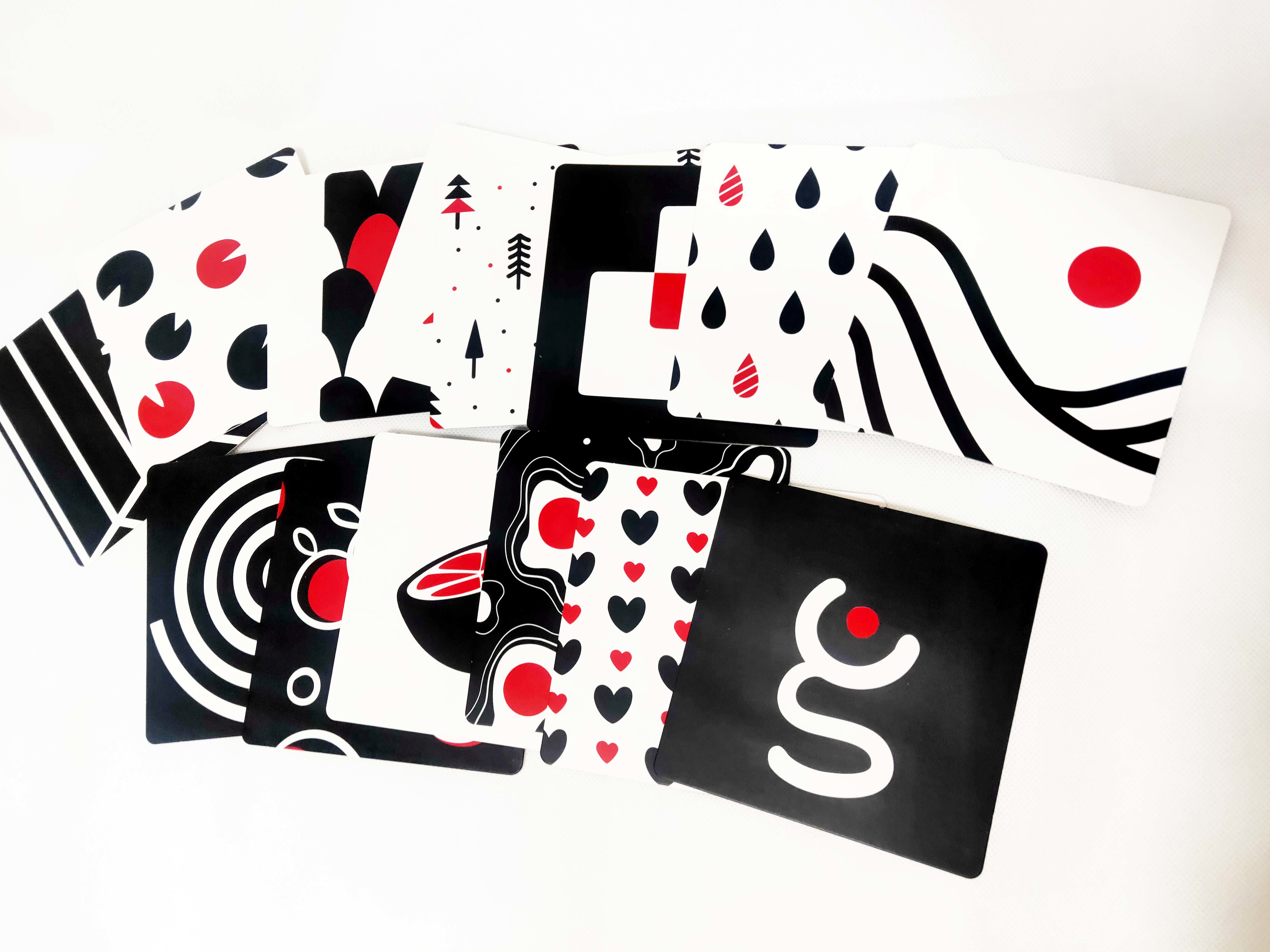 3-6 Months Newborn Visual Stimulation Cards Black And White Contrast Cards