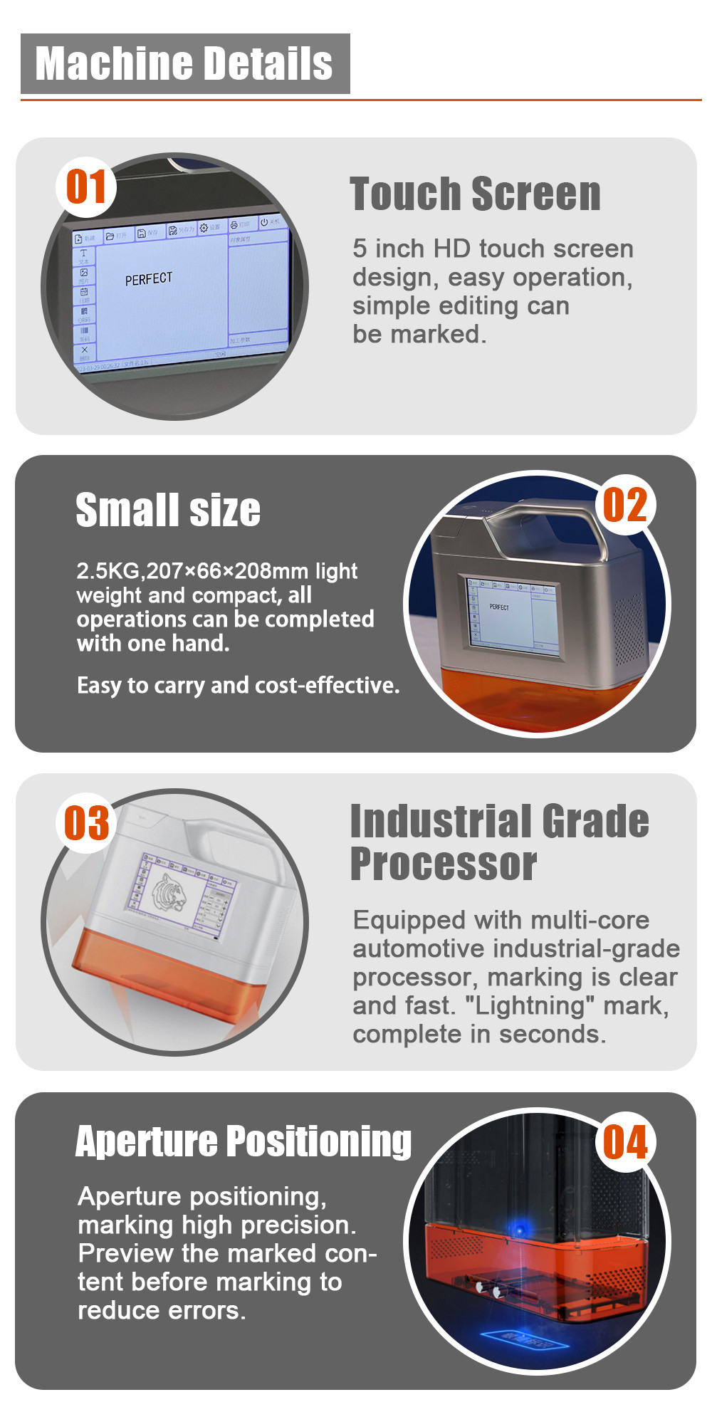 5W Intelligent Rechargeable Laser Mark Marking Machine PEDB-30 For Packaging Wood Ear Tag