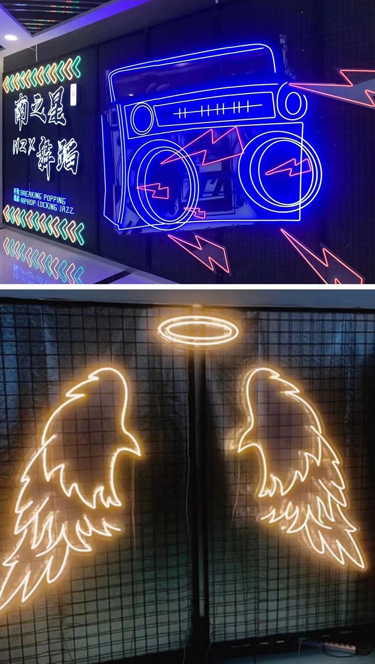 Personalized electronic wall decoration indoor outdoor happy birthday wedding letter light bar acrylic custom led neon sign
