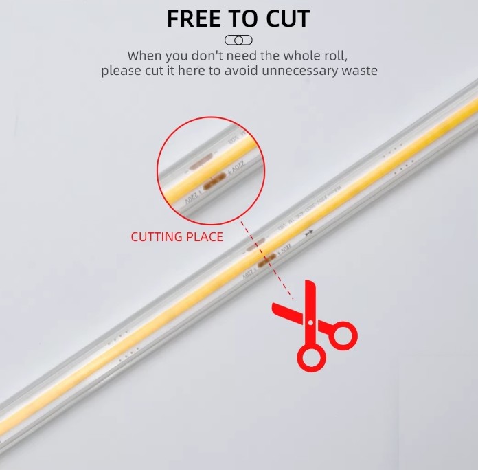 50cm Cuttable Length AC220V COB LED Strip with CE Certification