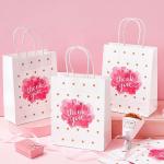 Customized Logo Kraft Paper Bags with Hand Length Handle and Thank You Gift