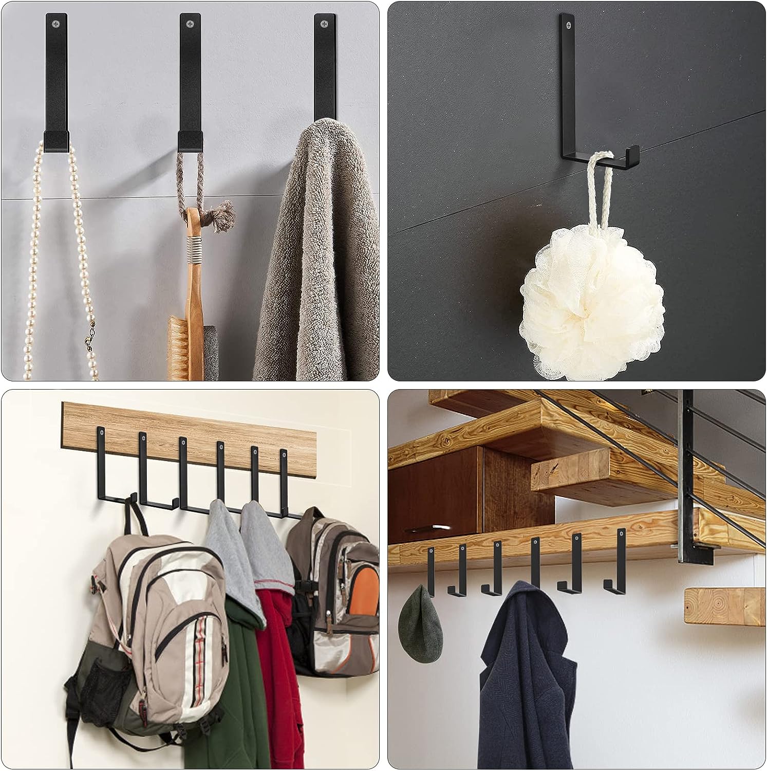 Wall Hooks for Multifunctional Hanging Shelf Heavy Duty Mounted Clothing Organizer