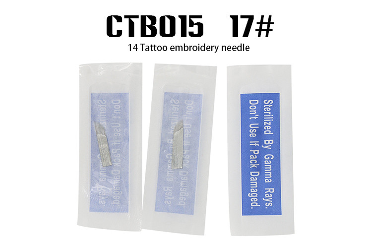#14 17 White Curve Blade Microblading Needles Excellent Stability