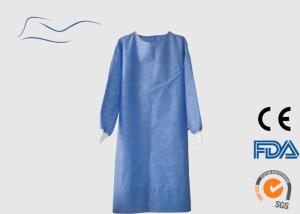 Quality Medical Disposable Lab Gown , Knitted Cuffs Blue Disposable Lab Coats wholesale