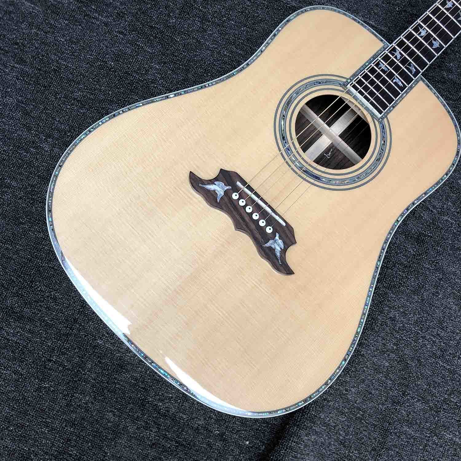 Custom Dove Style 6 Strings 41 inch Solid Rosewood Back Side Spruce Top OEM Acoustic Guitar in Natural Color