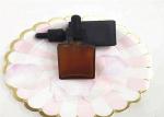 Amber Frosted Rectangle Glass Dropper Bottles 30ml For Essential Oil E Liquid