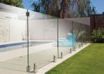 Curved Frameless Glass Deck Railing Systems Floor Mounted With Stainless Steel