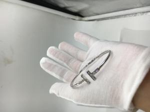 Quality T Wire Bracelet 18K Gold Jewelry White Gold With Round Brilliant Diamonds wholesale