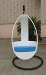 White Resin Wicker swing chair , Hand-Woven Rattan Hanging Chair
