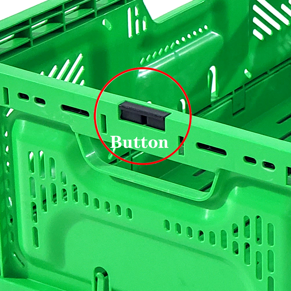 Stackable Plastic Folding Crates Supermarket Heavy Duty 23.6" X 15.7" X 9.0" 40L 32l