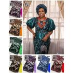 The latest high quality flocking velvet lace fabrics for african ladies party