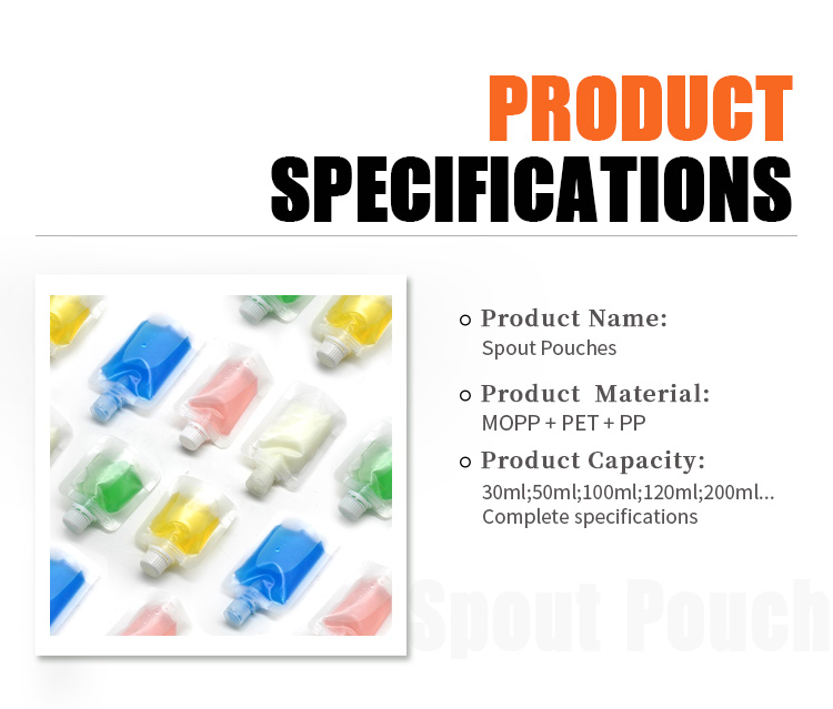 PP 10ml 50ml Plastic Flip Plastic Bag With Screw Cap Eco Friendly Liquid Soap Packaging