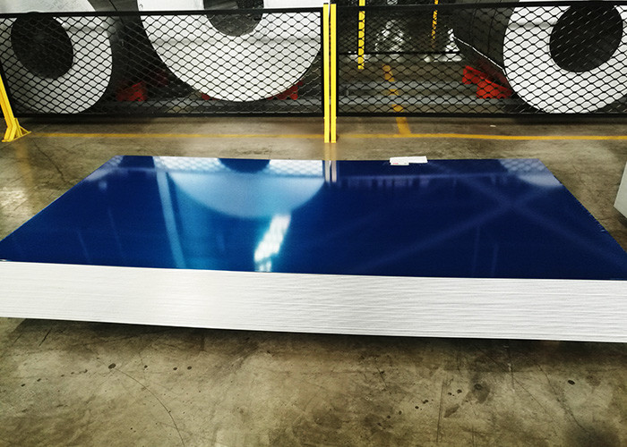 Blue Color Coated Flat Aluminum Sheet , 0.1mm - 500mm Width Aluminum Plate