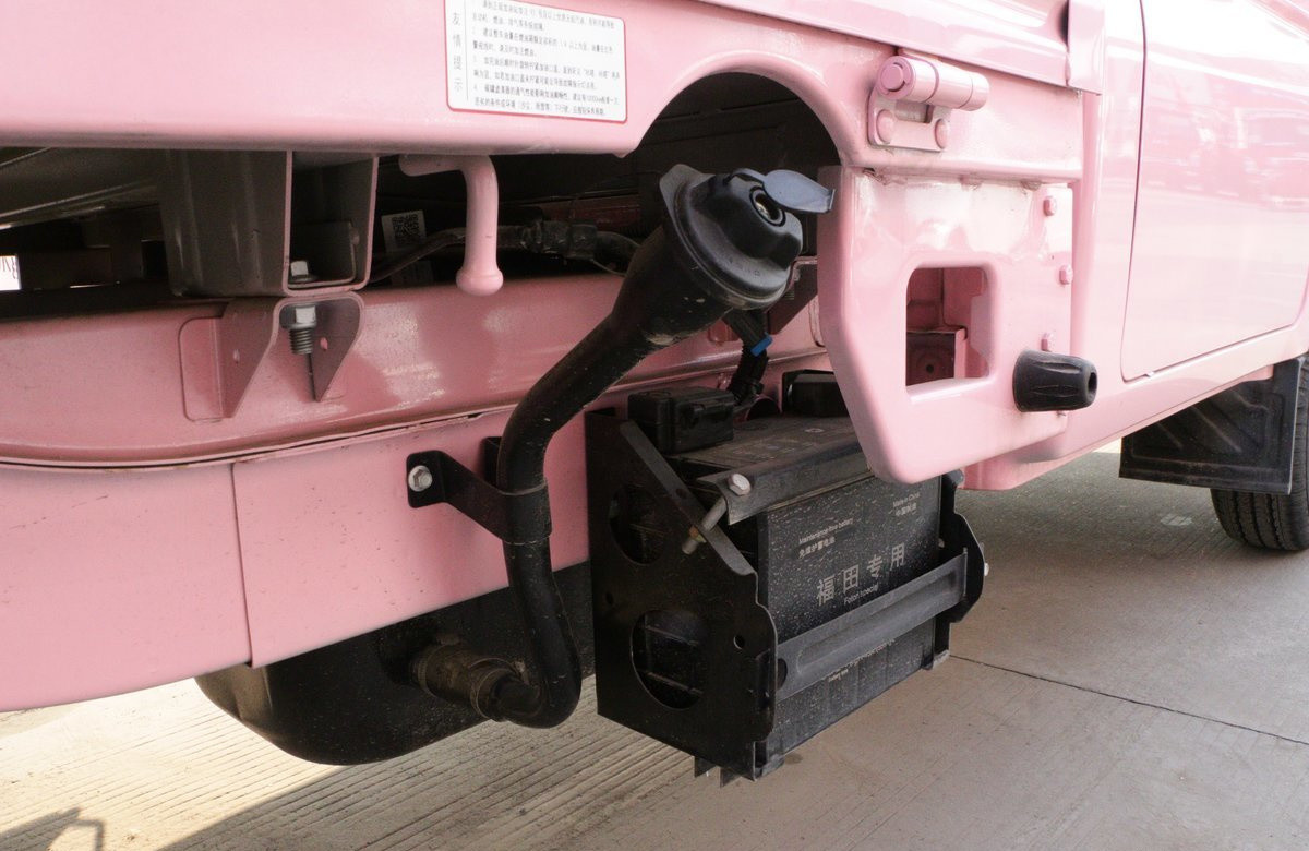 Cargo Box Truck Foton Mini Lorry Truck Pink Color Manual Transmission Gasoline Engine Euro 6