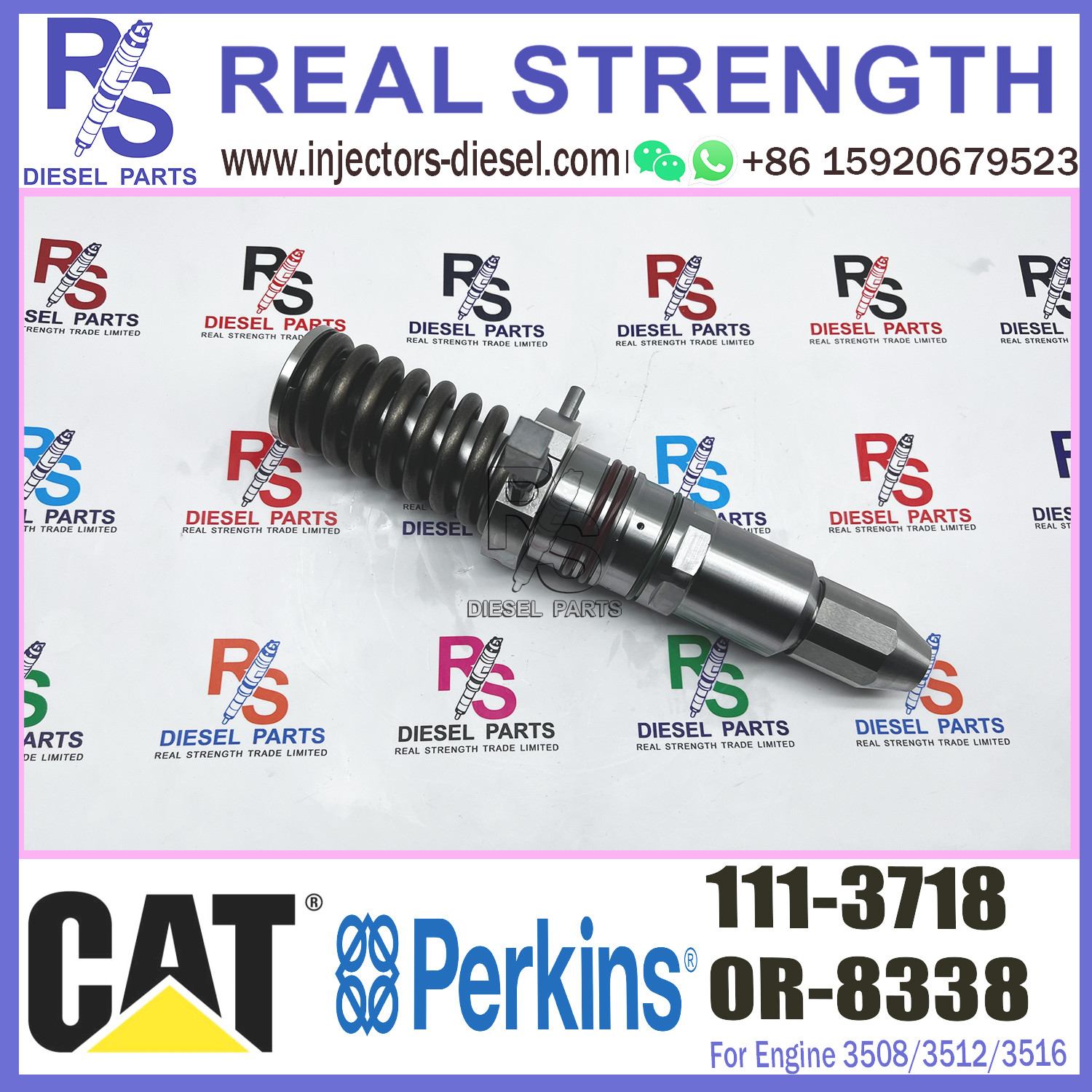 Diesel Injector 111-3718 For CAT Caterpillar 3508 3512 3516 PM3508 PM3512 PM3516