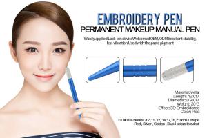 Quality Light Blue Cosmetic Microblading Eyebrow Embroidery Pen Aluminum Alloy wholesale