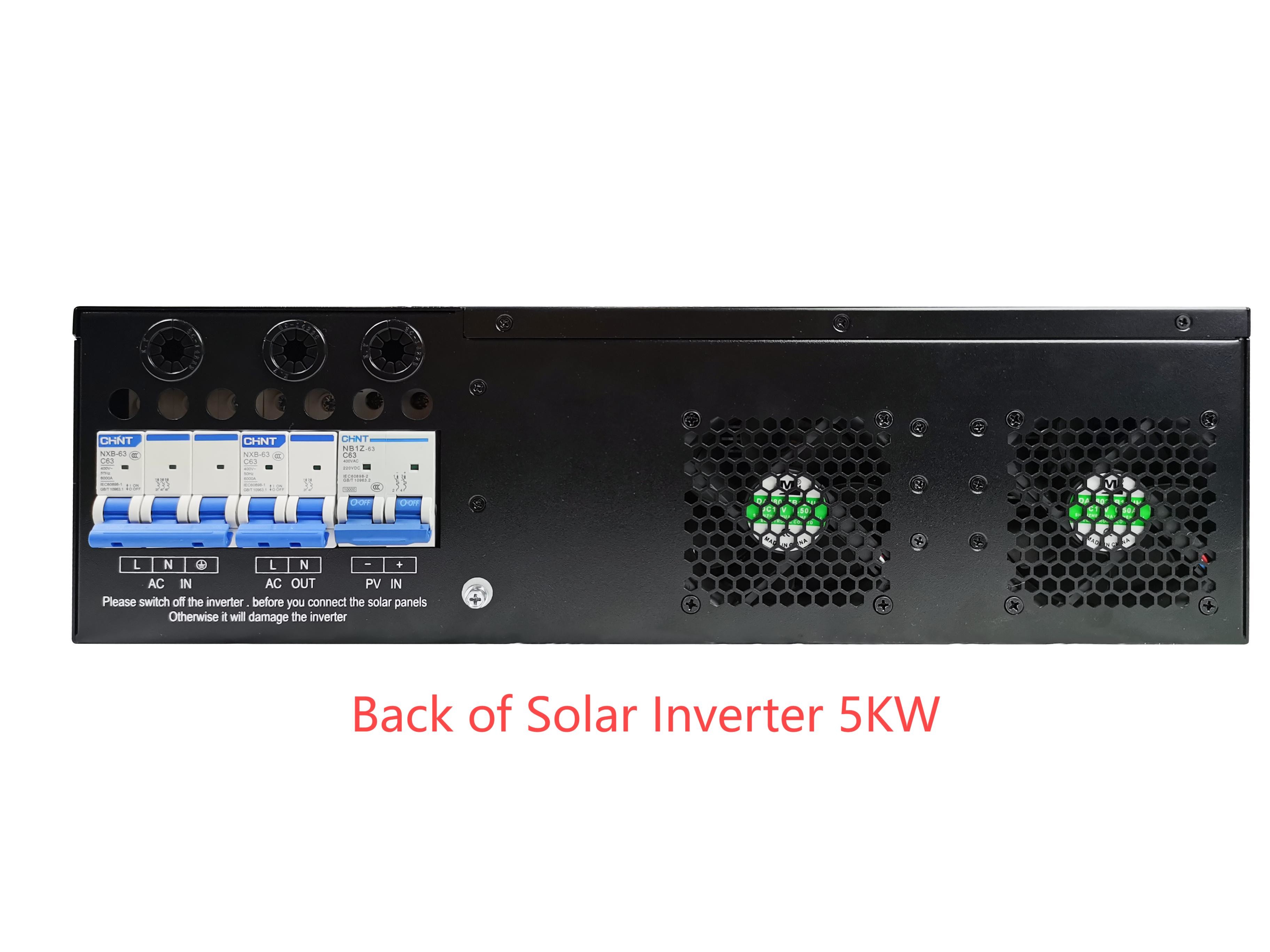 Rack Mount Pure Sine Ware Hybrid Solar Inverter 5KW PV 150/500Vdc 220/230Vac Output Wifi GPRS For BTS