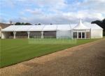 200 Guests Outdoor Party Tent White PVC Roof Clear Windows For Garden Stable